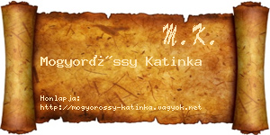 Mogyoróssy Katinka névjegykártya